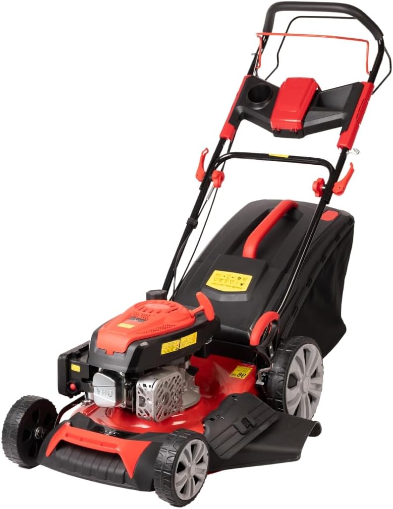 etezen Tondeuse à gazon à explosion automotrice 4in1-4 CV, Tondeuse à gazon thermique autoportée - Moteur 170cc 4 temps avec autotraction - Largeur de coupe 51 cm - Mulching - Panier de collecte 60L