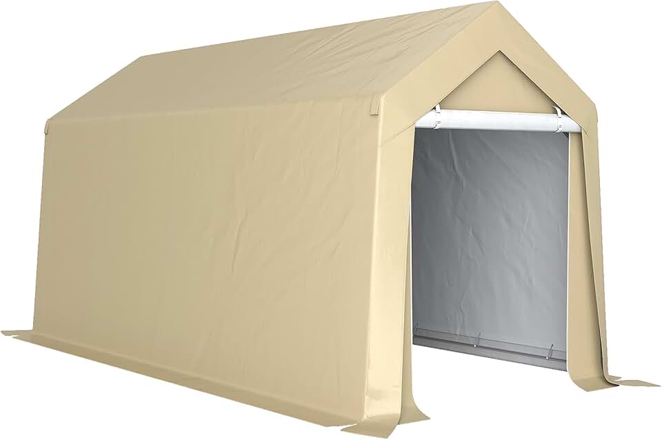 etezen - Abri de jardin - 2x3,6m - PE 200g/m², cadre acier, grande porte