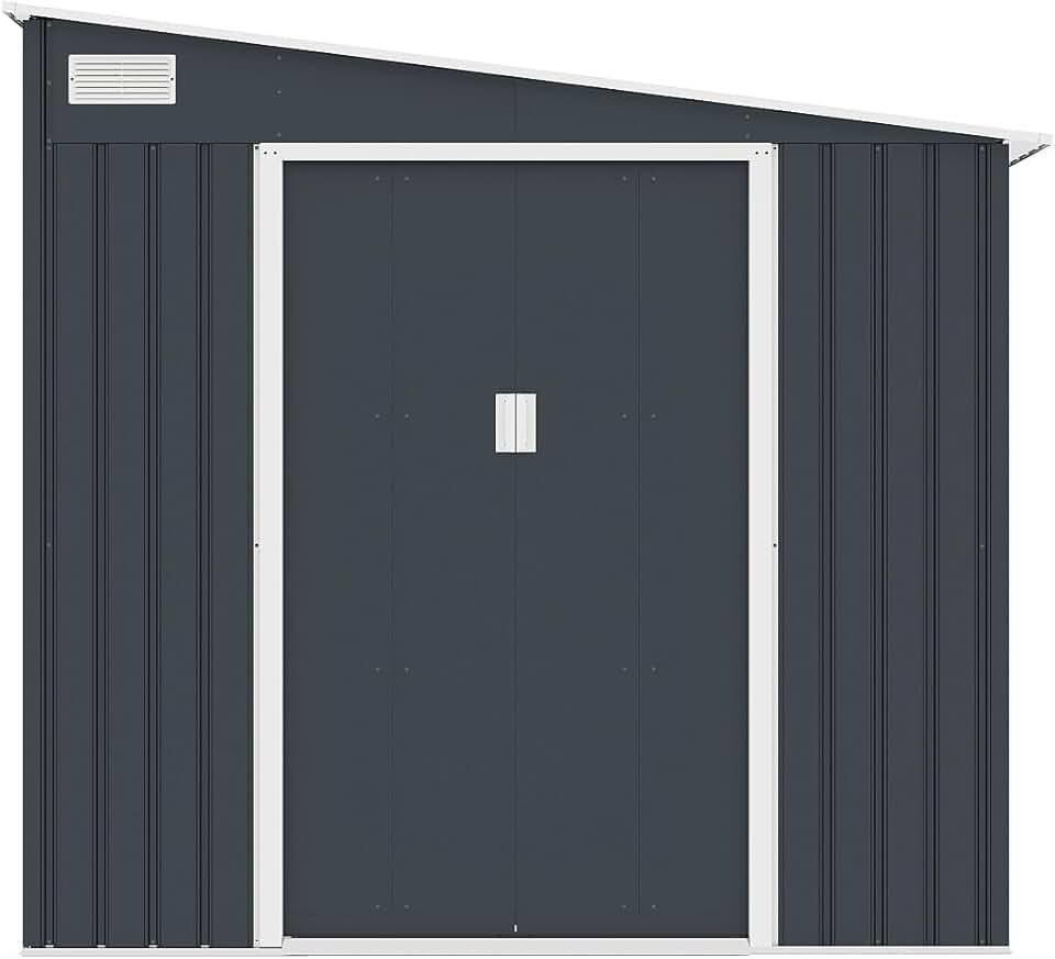 etezen - abri de jardin métal adossé 5,49 m² acier anthracite DAUSTIN