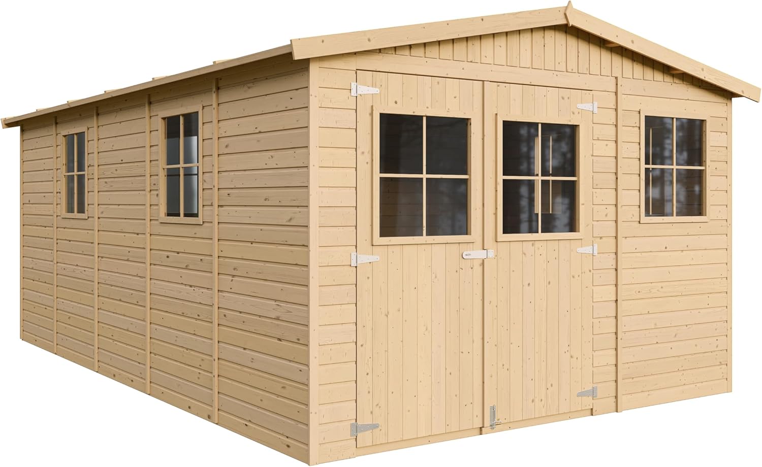 ABRI de Jardin en Bois Exterieur avec Les PLANCHERS IMPRÉGNÉ - Chalet en Pin/épicéa- H226x324x516 cm/15 m²- Construction de Panneaux- Rangement pour vélos, Remise à Outils- etezen M337+M337G