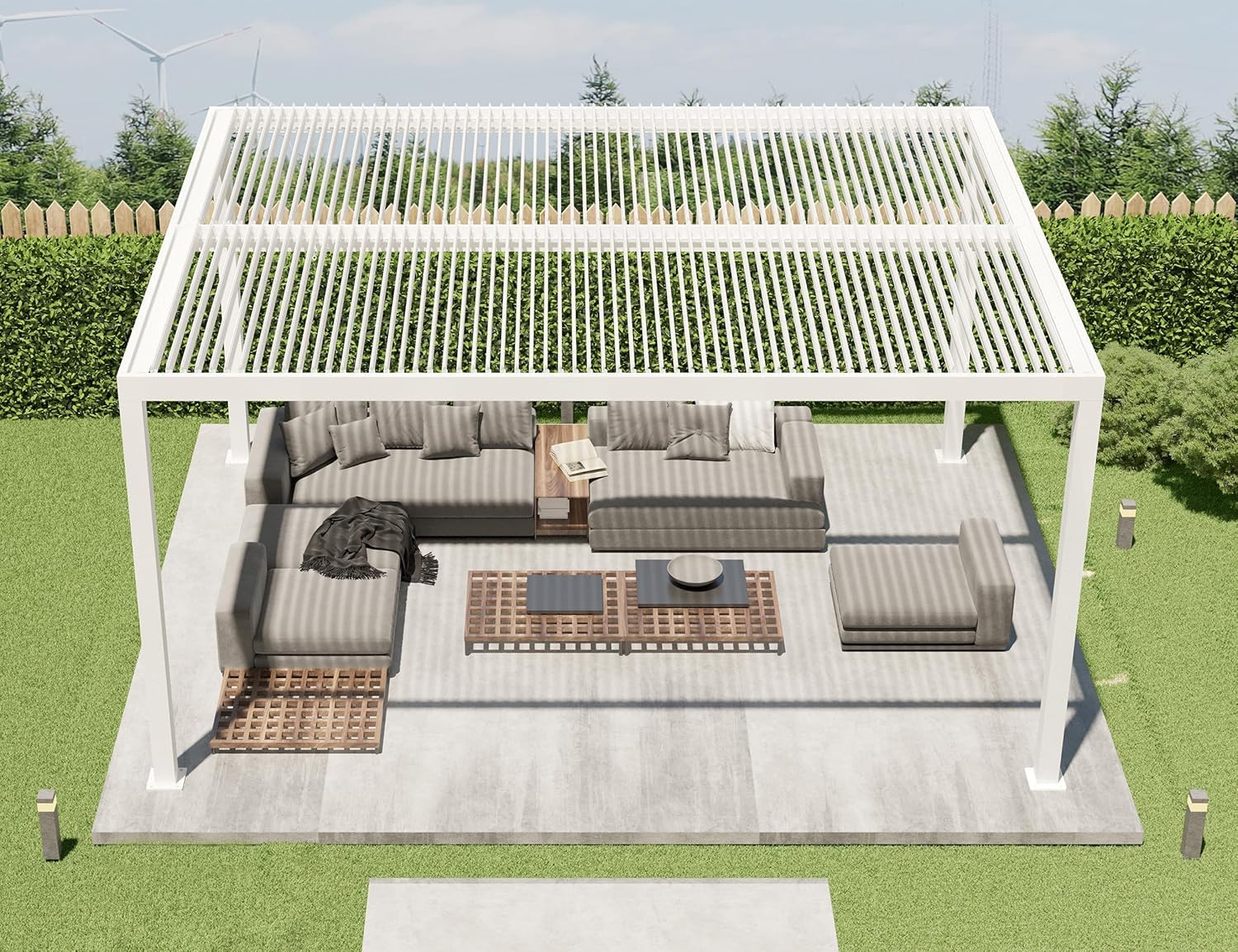 etezen - Pergola Bioclimatique, 4,8x3,68m, aluminium, lames orientables