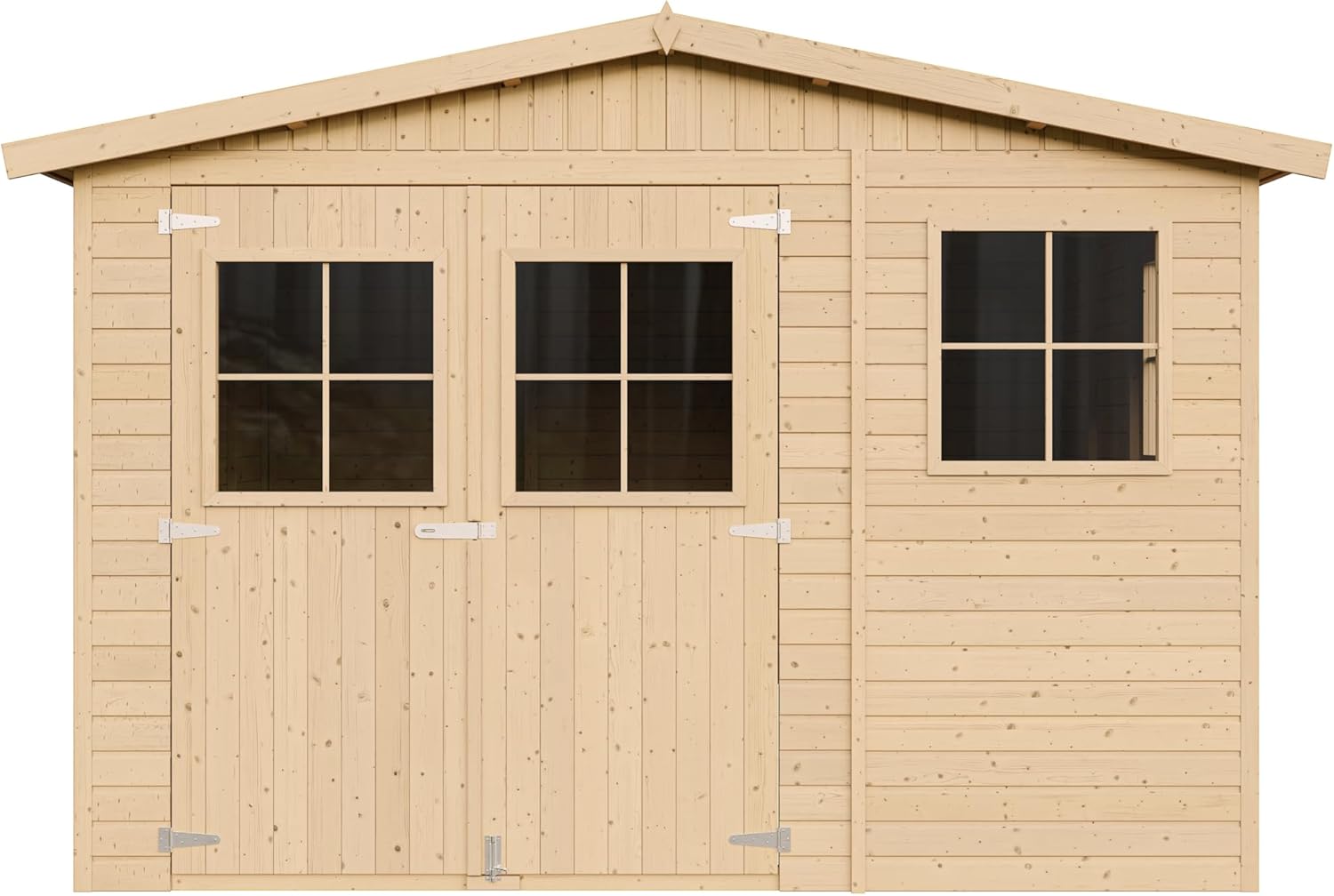 ABRI de Jardin en Bois Exterieur avec Les PLANCHERS IMPRÉGNÉ - en Pin/épicéa- H226x324x416 cm/12 m²- Construction de Panneaux- Rangement pour vélos, Remise à Outils- etezen M336+M336G