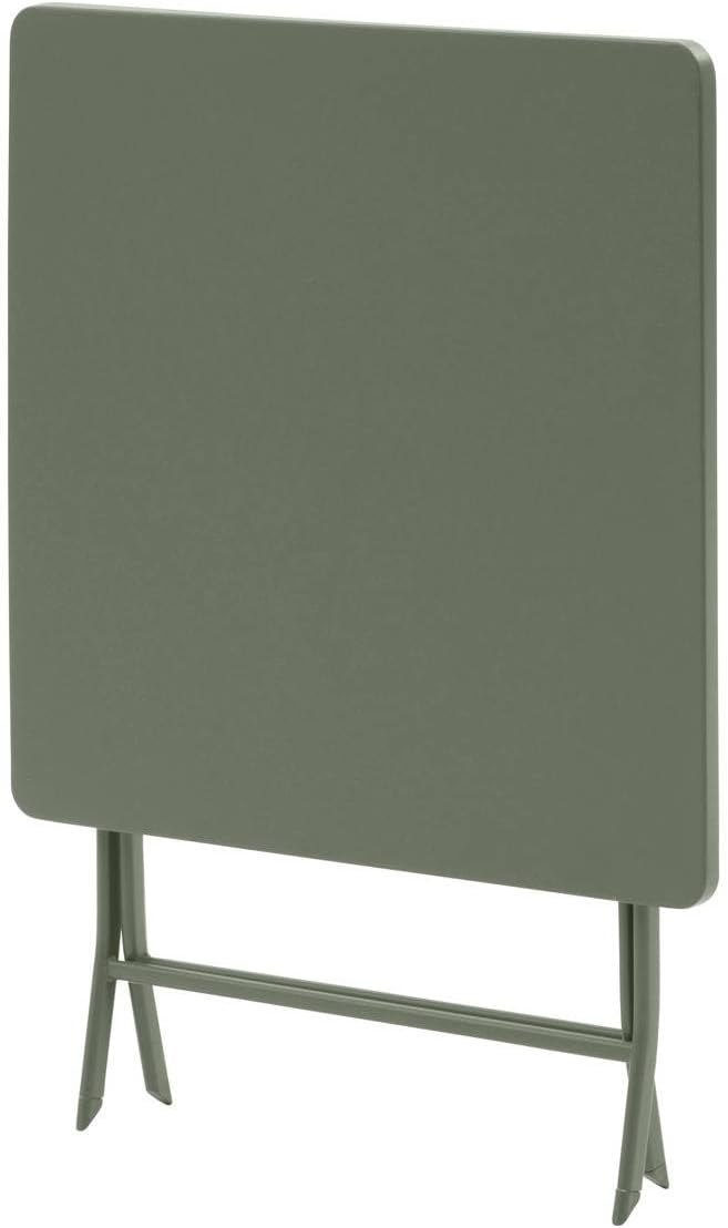etezen - Greensboro carrée 2 places - acier vert antirouille - table pliante jardin