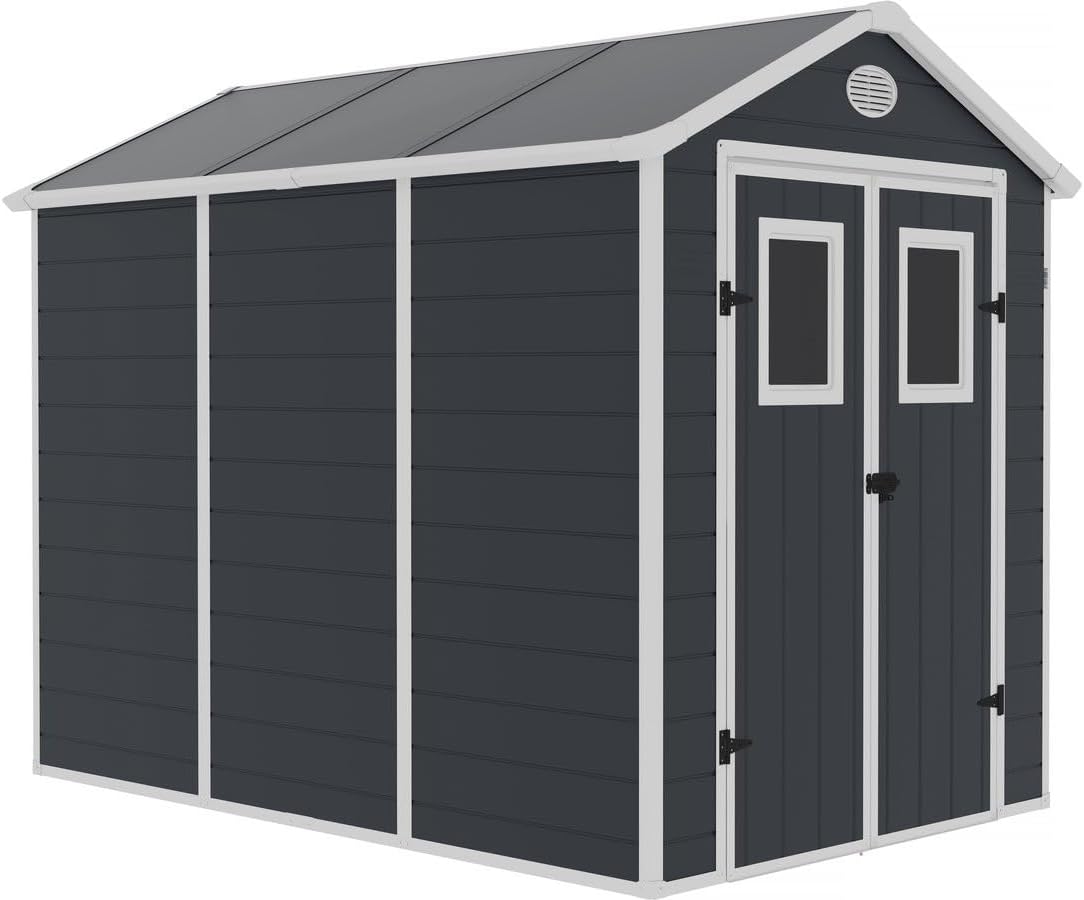 etezen - Abri de Jardin Résine Texas 5.23 m² Anthracite - Ancrages Intérieurs - Antirouille/Anti-UV