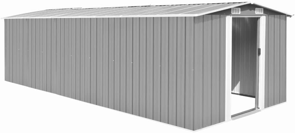 etezen Abri de Jardin 257x580x181 cm Métal Gris,Maison & Jardin, Pelouses & Jardins, Vie en extérieur, Structures extérieures, Cabanes & abris de Jardin, Gris (Poids 122.05KG)