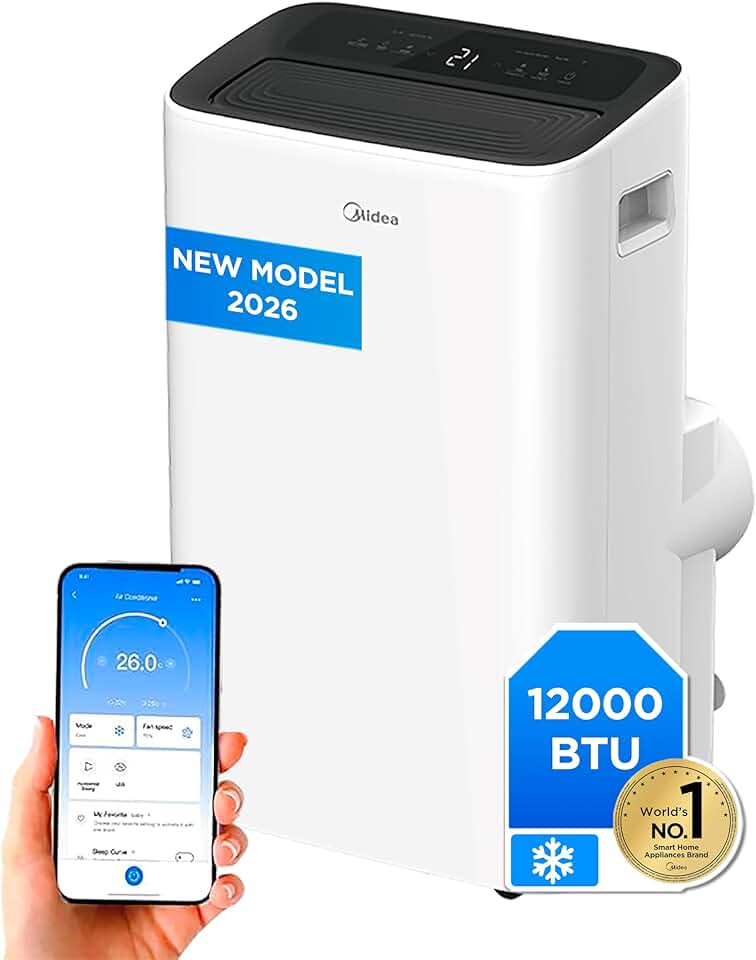 etezen - Climatiseur mobile 4 en 1 silencieux, 12000 BTU, contrôle app, compact - MPP1-12CRN1