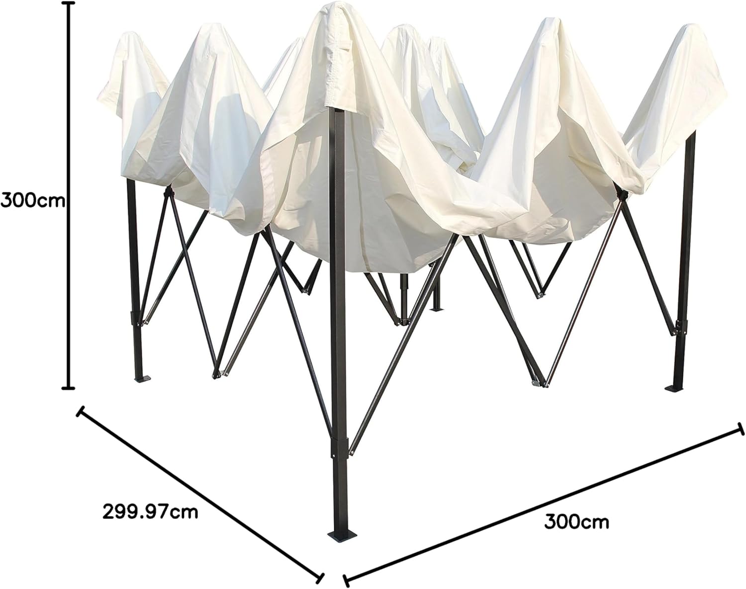 etezen - Tonnelle pliante série premium - 3x3m - étanche, parois latérales, accessoires, haute qualité
