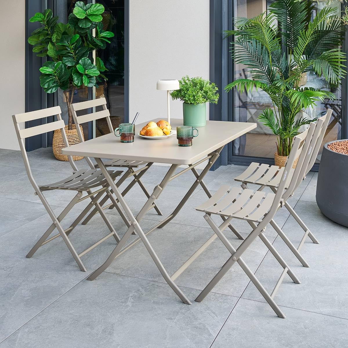 etezen - Greensboro - 4 places - Table pliante rectangle acier antirouille