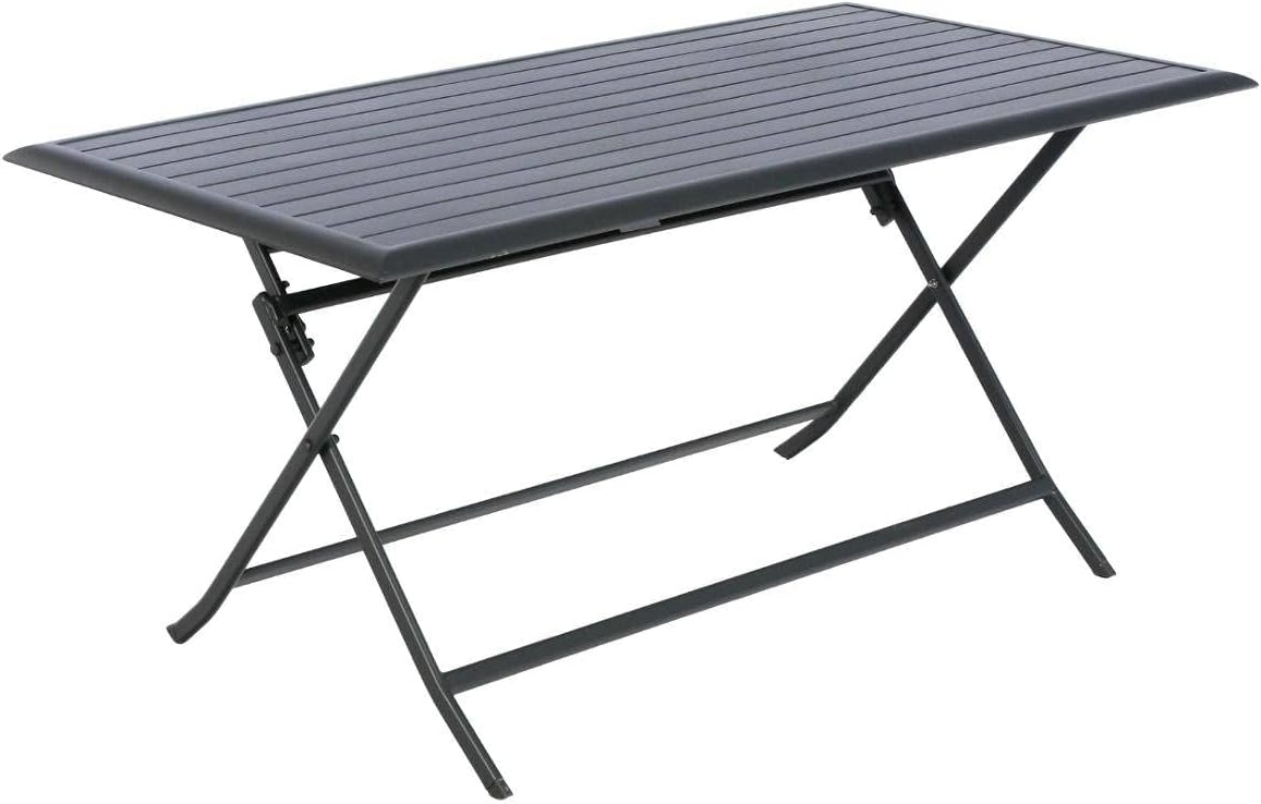 etezen - Azua table de jardin pliante 6 places, aluminium gris