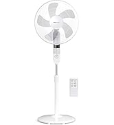 etezen Ventilateur sur Pied Ø 40 cm Puissant 55W, 3 Vitesses, 4 Modes, Hauteur Réglable & Têt...