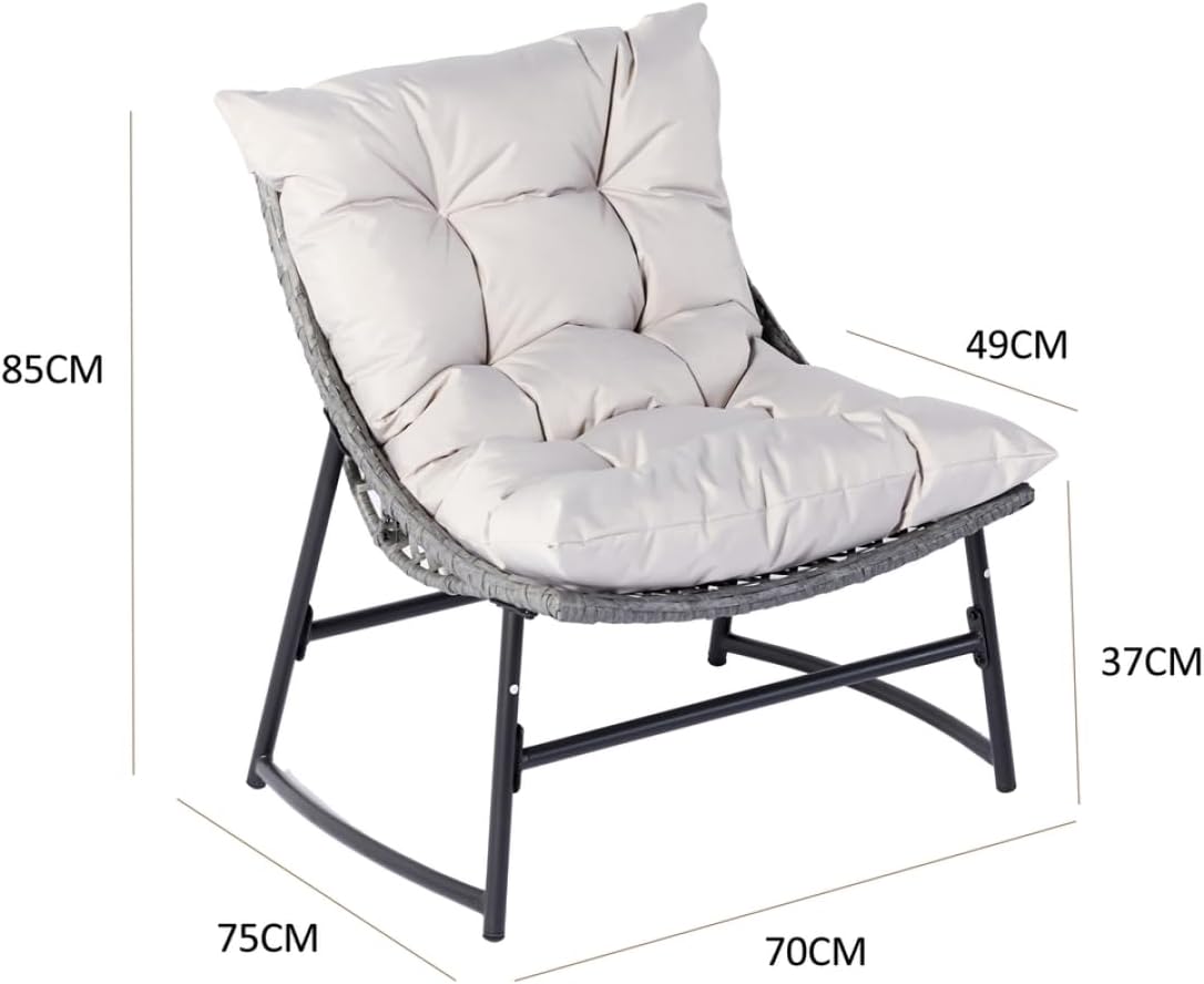 etezen - Guahana - salon bas 4 places, acier, rotin, coussins épais
