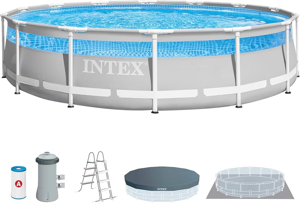 etezen - piscine tubulaire Clearview - 4,27 x 1,07 m - gris - 26722NP