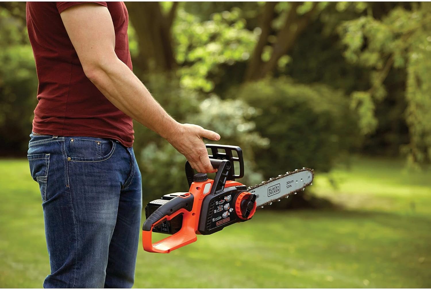 etezen - Tronçonneuse 36V 30cm, batterie 2Ah, lubrification auto, tendeur sans outil - GKC3630L20-QW
