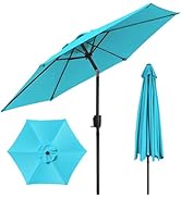 etezen Parasol de Jardin Exterieur 225cm, Grand Parasol Balcon Inclinable, Angle Réglable, Pro...