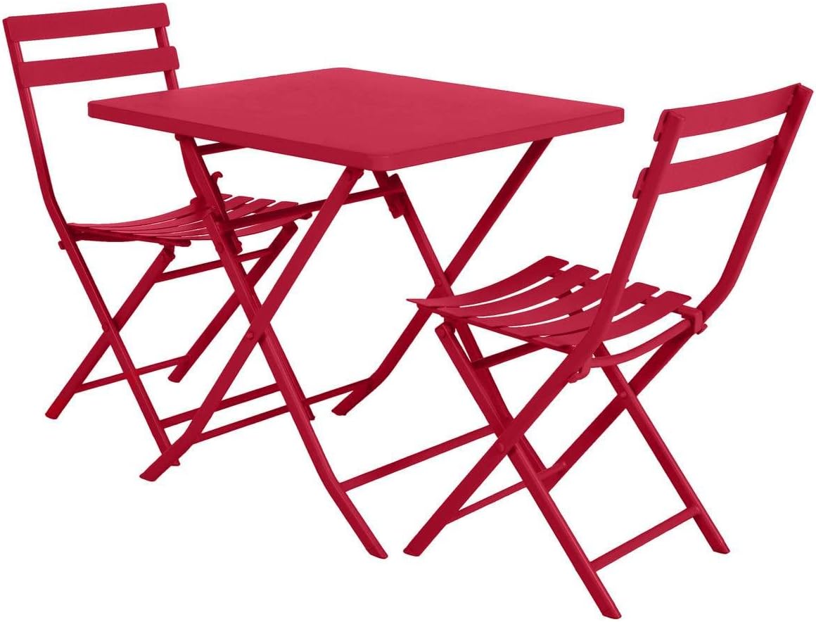 etezen - Greensboro - 2 places 70x70 cm - table de jardin pliante acier renforcé