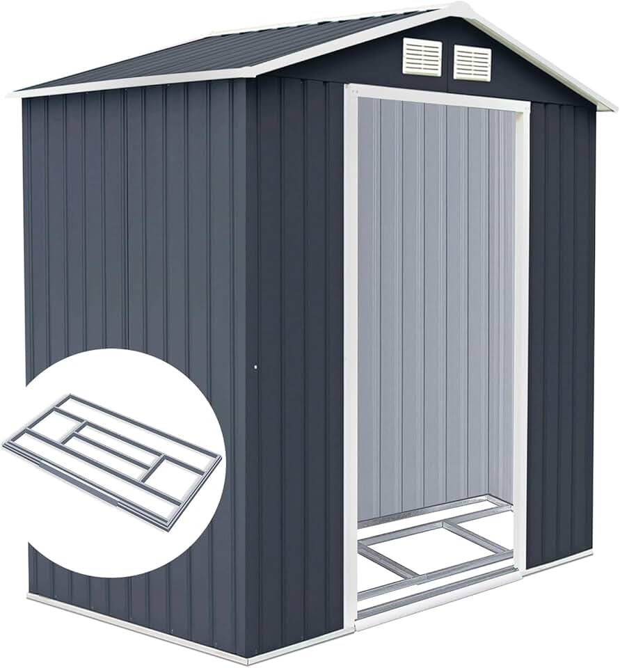 etezen - abri de jardin série acier - 213x127x185 cm - 2 portes coulissantes, 2 fenêtres, 3m² - etezen