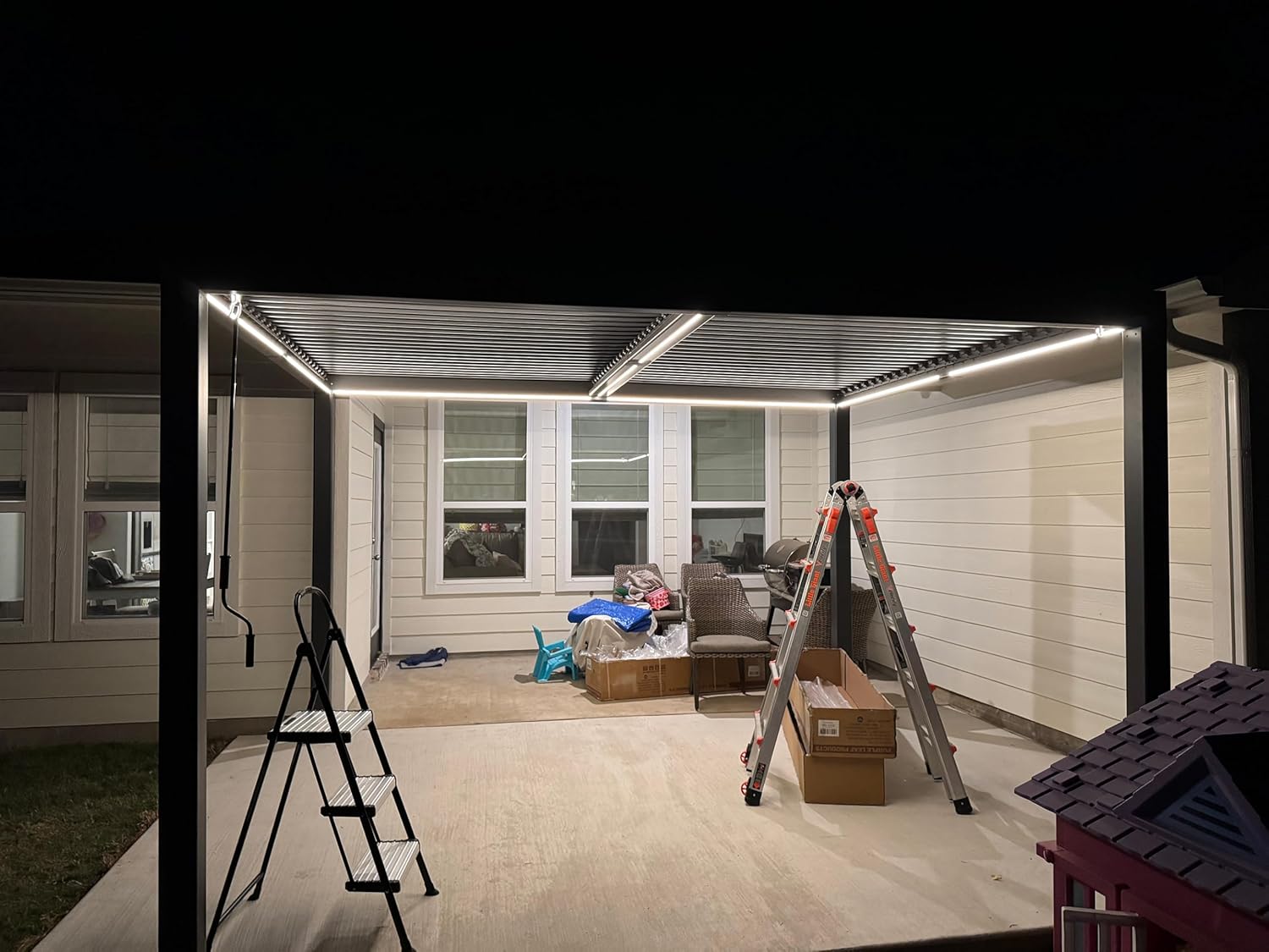 etezen - Pergola bioclimatique - 3 x 3,65 m - aluminium, lames orientables, LED, imperméable