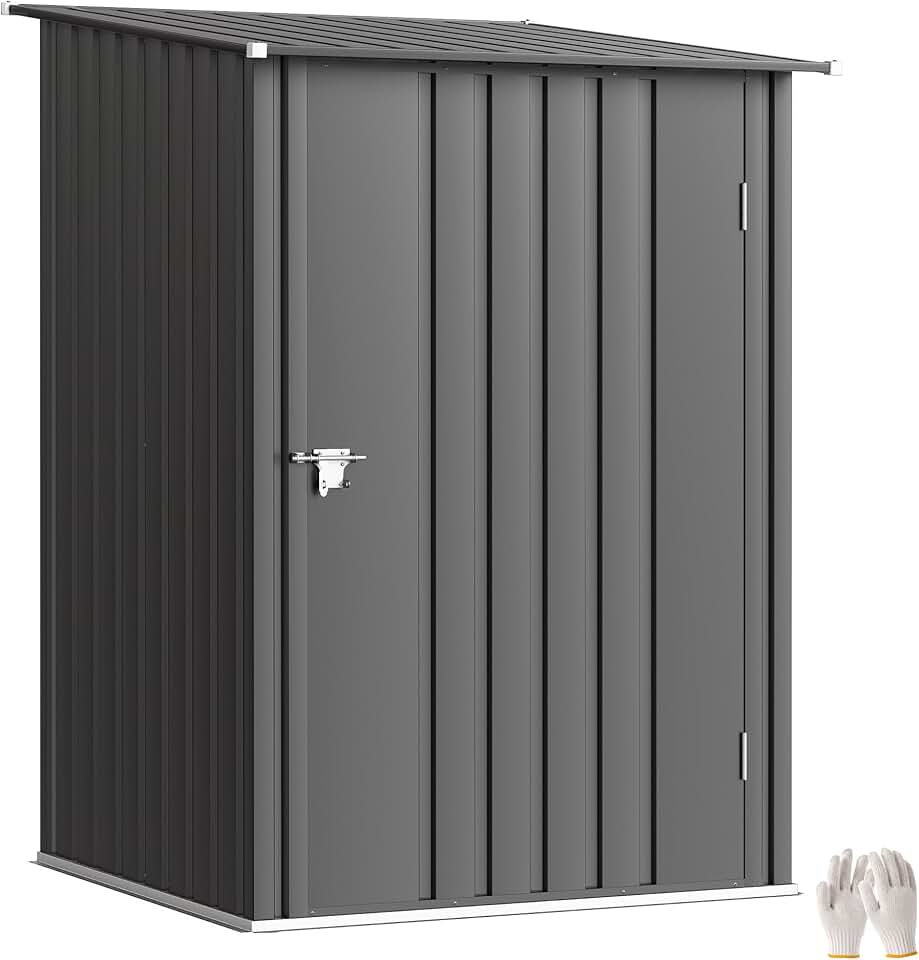 etezen - abri de jardin compact 1m², acier ondulé, porte verrouillable, 1x1,03x1,6 m