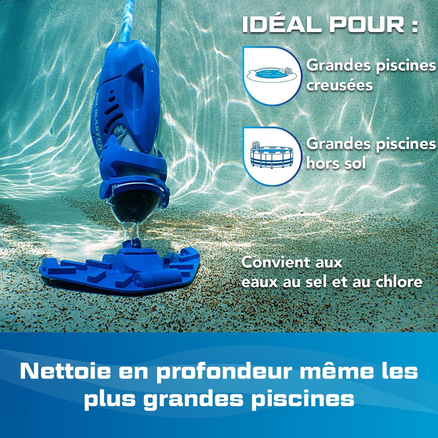 Water Tech - etezen Max Li - aspirateur piscine sans fil, puissance accrue, moteur P30, spa, CG
