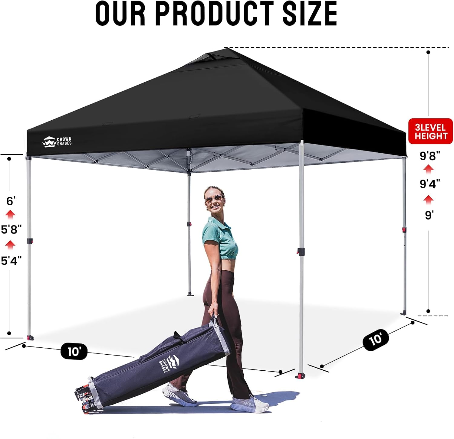 etezen - tonnelle pliante - 3x3m - imperméable UPF50+, sac, sacs de sable