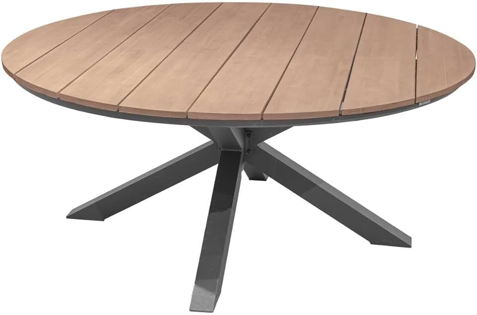 etezen - Oriengo table ronde 8 places - aluminium acacia - Gris Graphite