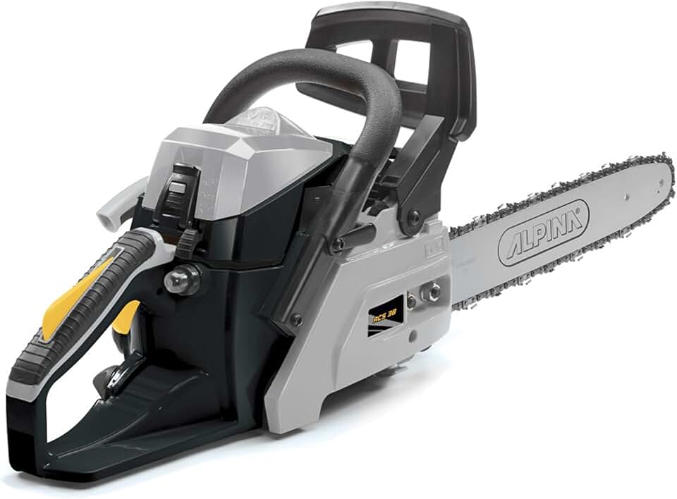 etezen Tronçonneuse thermique ACS 38 (14)", Guide-chaîne de 35 cm (14)", Moteur thermique 37,2cc, 1200W, Vitesse de chaîne 21 m/s, Démarrage facile, Pompe à huile réglable automatiquement
