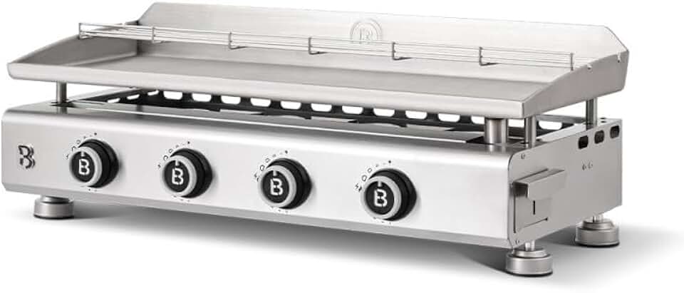 etezen - Silvia EVO - 84x34 cm - 4 feux inox, grille, tiroir graisse, 10,6 kW