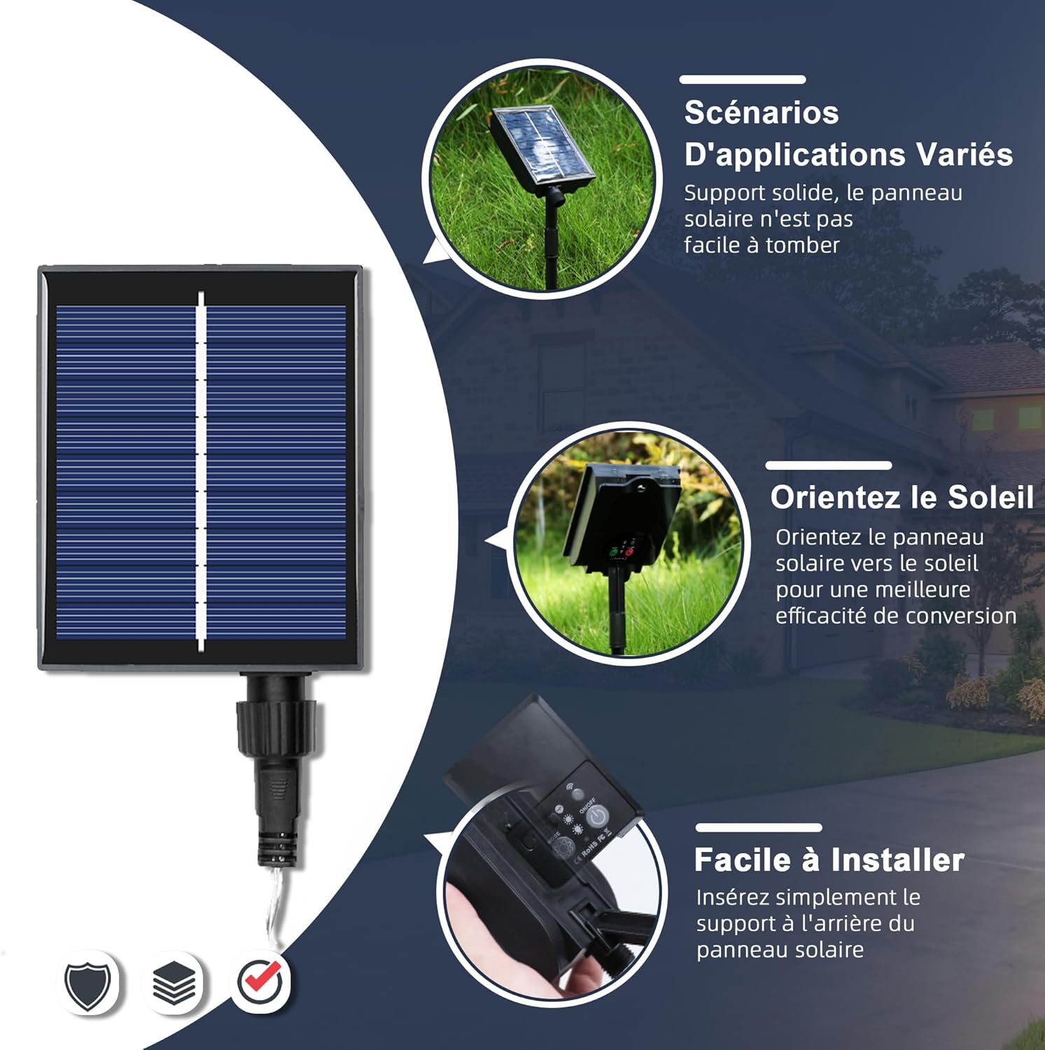 etezen - tonnelle jardin double toit alu - 3,65x4,25m rideaux moustiquaire guirlande solaire