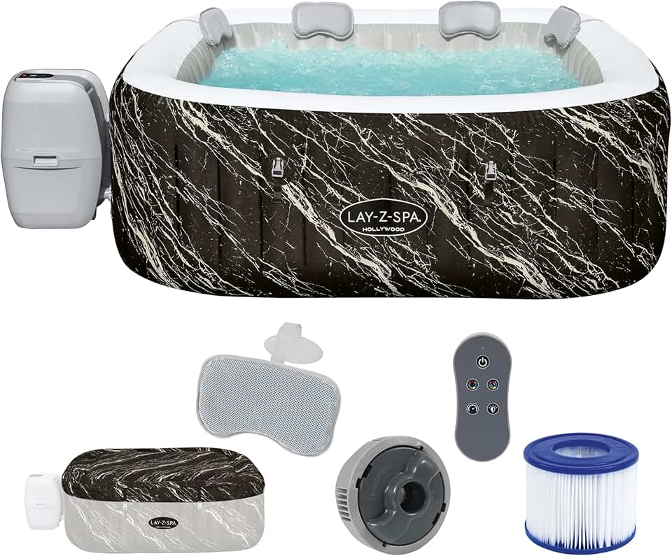 etezen - Hollywood Luxe - 180x180x66cm - spa LED 4-6 personnes, noir