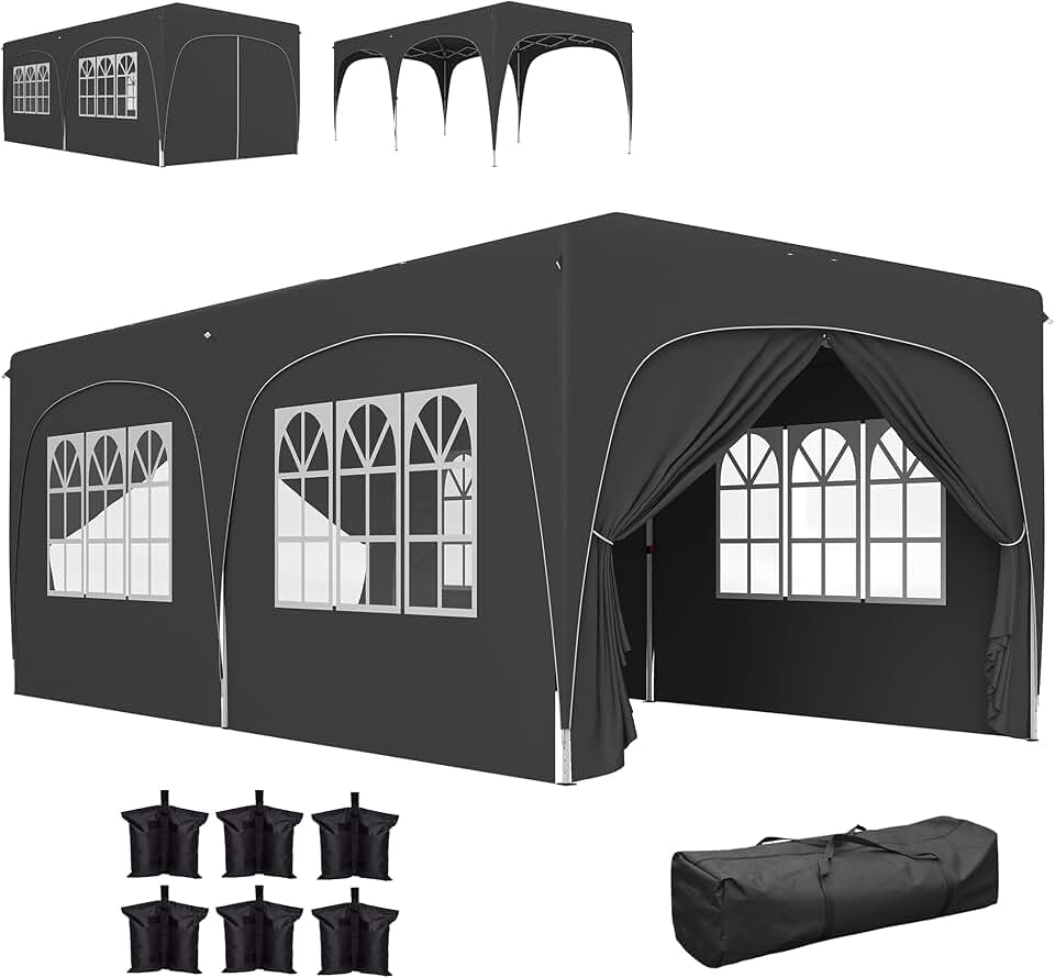etezen - tonnelle pliante pop up - 3x6m - UPF50+, réglable, sac transport