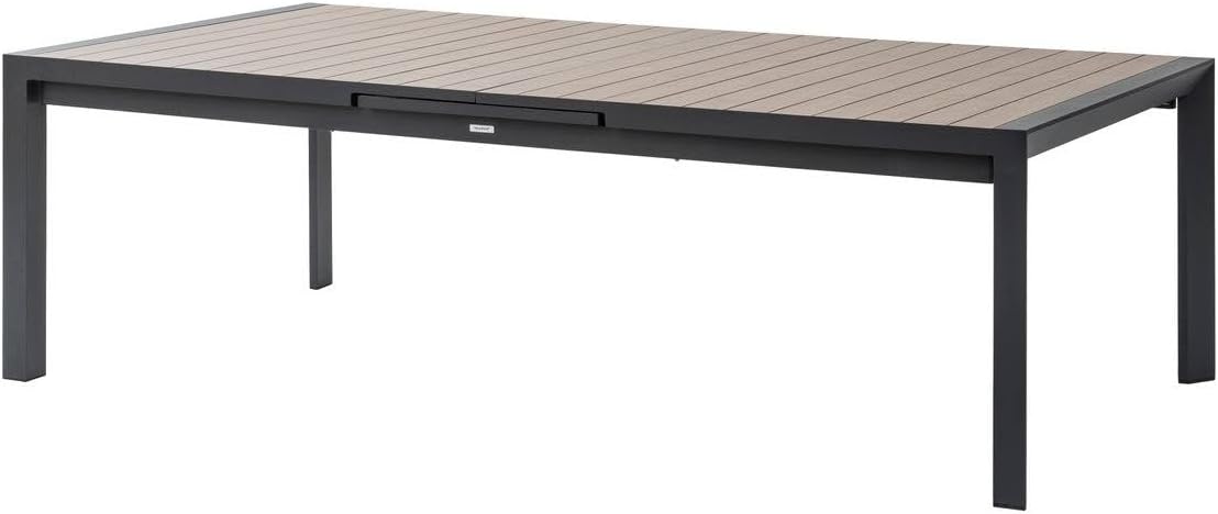 etezen - Evasion - grande table extensible 14 places - aluminium effet bois, rallonge, extérieur