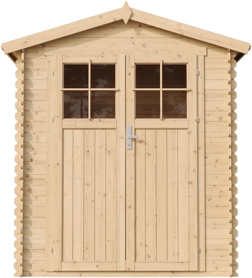 Abri de Jardin en Bois avec Sol TRAITÉ - Stockage extérieur I196xL136xH218 cm/ 1.98 m2 Petit abri à Outils, Local à vélos - etezen M367F+M367G
