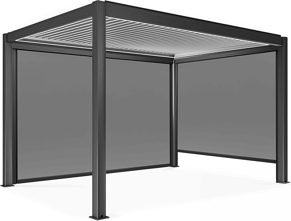 etezen - Pergola bioclimatique motorisée autoportée 3x4m, LED, stores