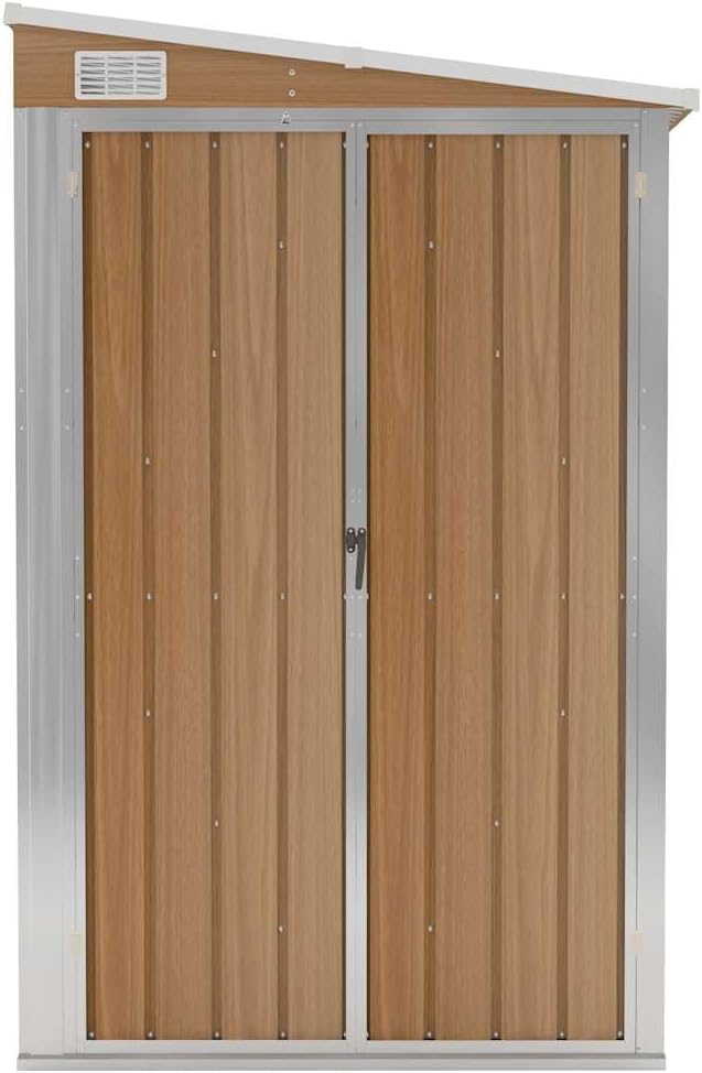 etezen Abri de Jardin Mural Marron 118x194x178 cm Acier galvanisé, Maison & Jardin, Pelouses & Jardins, Vie en extérieur, Structures extérieures, Cabanes & abris de Jardin, Brun, (Poids 31.54KG)