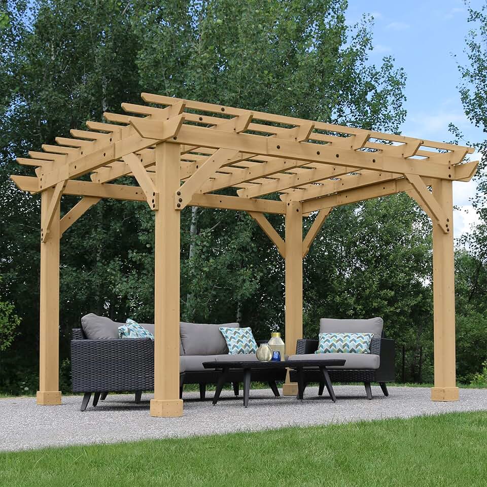 etezen - Pergola série classique - 10x12 ft - structure en bois premium