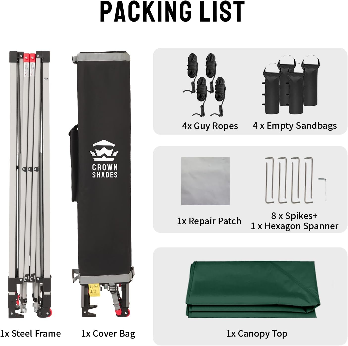 etezen - tonnelle pliante - 3x3m - imperméable, UPF 50+, vert, sac