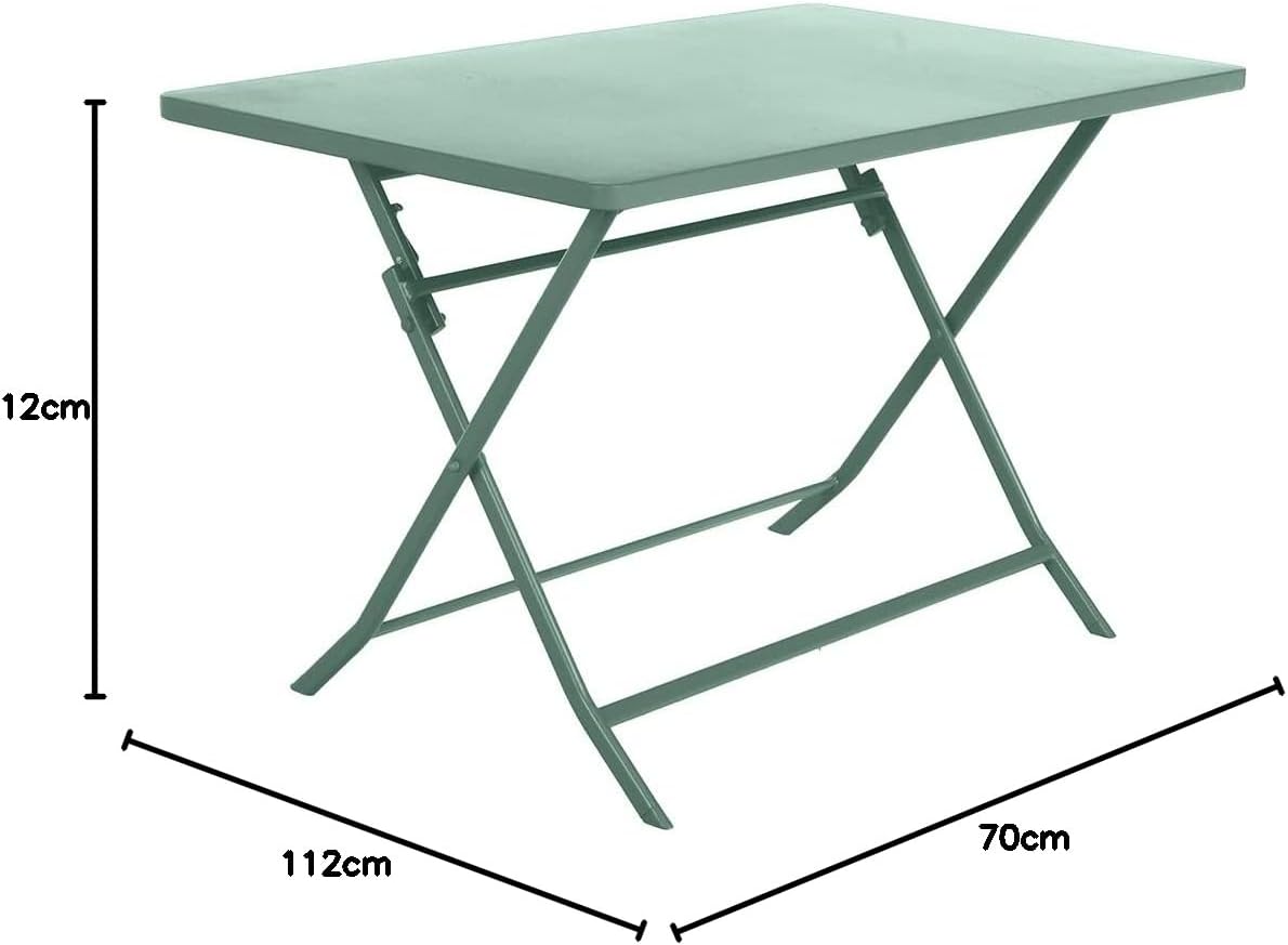 etezen - Greensboro - table pliante 4 places acier vert olive