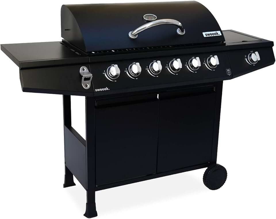 etezen - Treville série - barbecue gaz 7 brûleurs, thermomètre, feu latéral