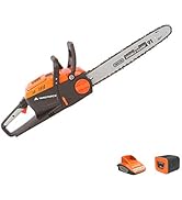 etezen - Tronçonneuse sans-fil 40V avec Guide-Chaîne Oregon de 35cm, Batterie et Chargeur - L...