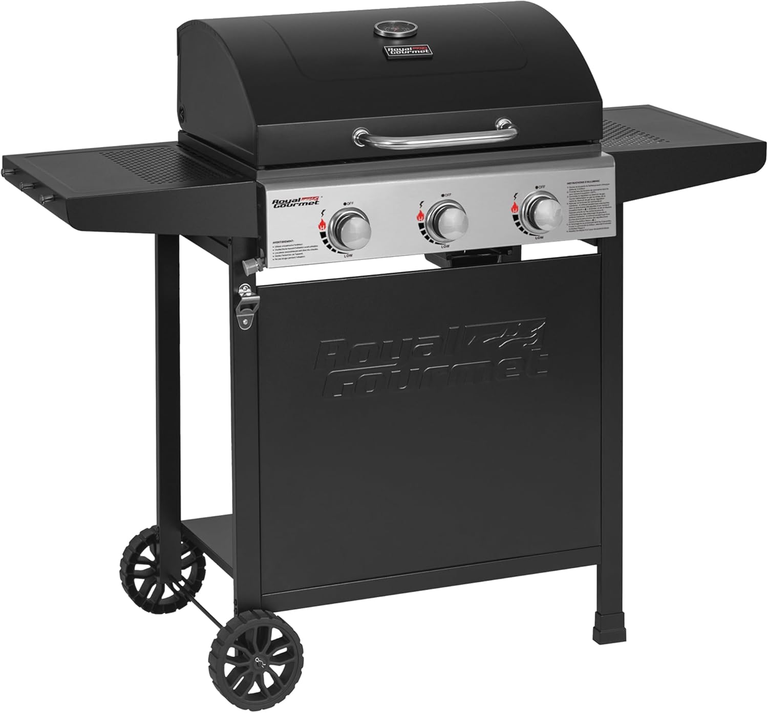 etezen – BBQ Gaz 3 brûleurs – 9kW – chariot, capot, grilles, jardin