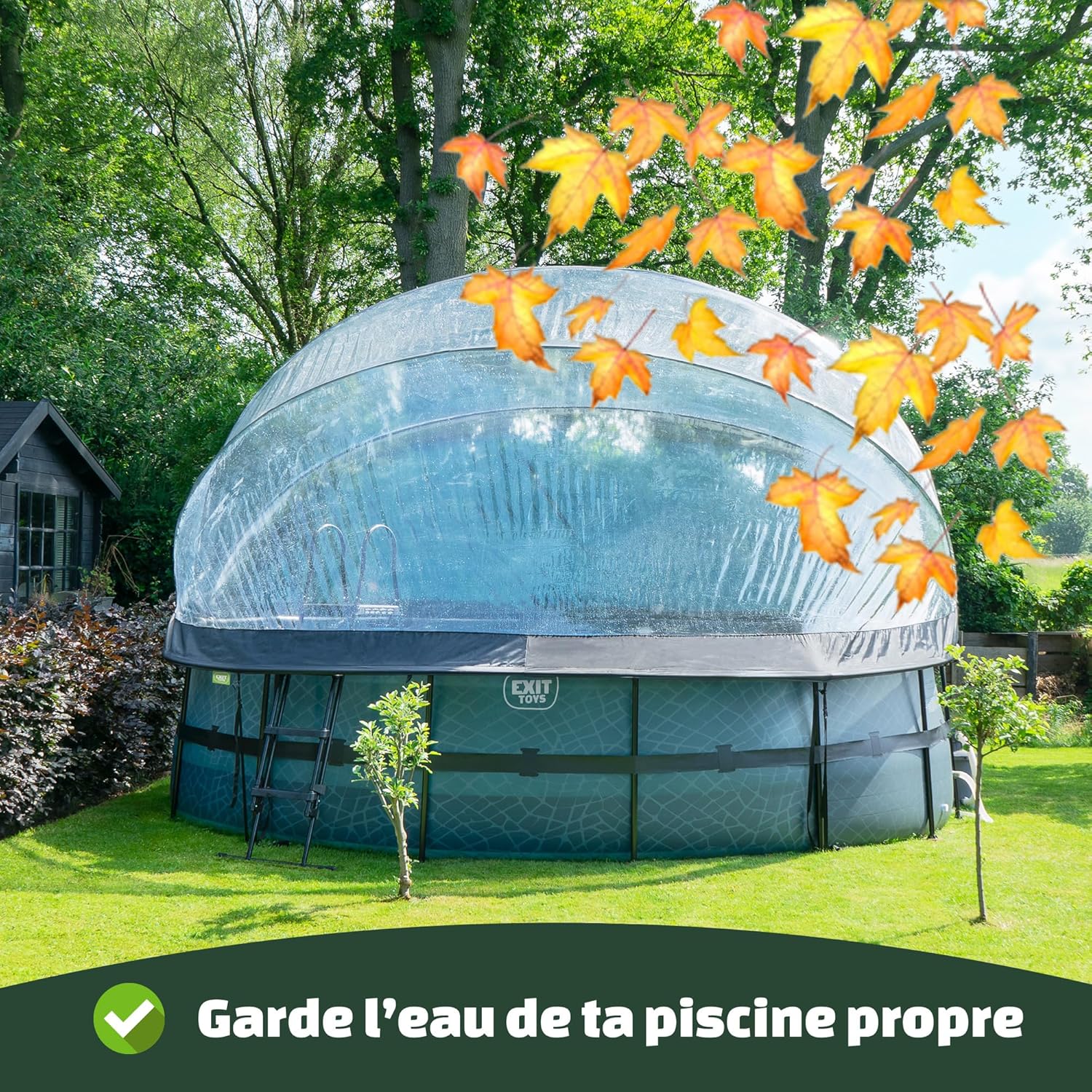 etezen Piscine Tubulaire Soft Grey avec Dôme Multifonctionnel - ø360x76cm - Piscine Hors Sol Ronde avec Pompe Filtrante à Cartouche - Entrée Basse - Pour l'Eau de la Piscine Propre et Chaude - Gris