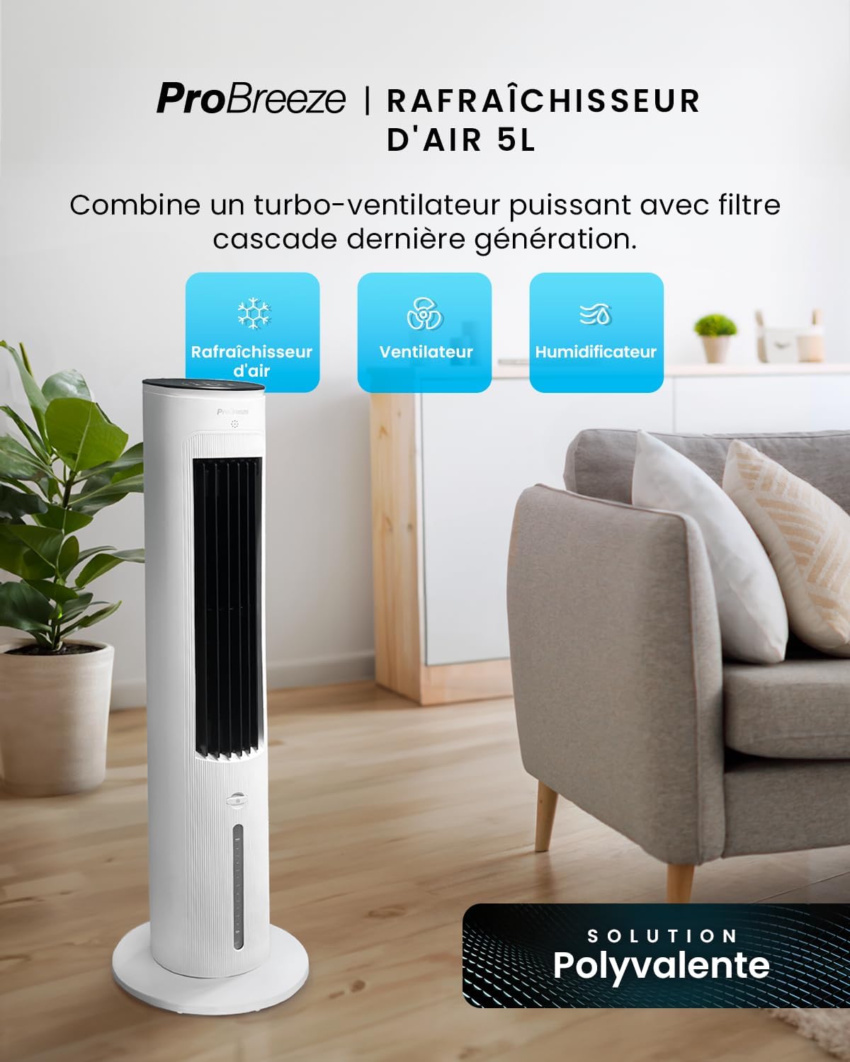 etezen - OmniAir - 5L - 3 vitesses, 4 modes, minuterie 7h, clim mobile