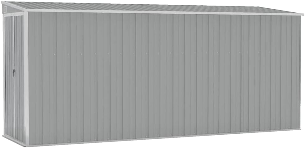 etezen Abri de Jardin Mural Gris 118x382x178 cm Acier galvanisé,Structures extérieures, Cabanes & abris de Jardin,316230