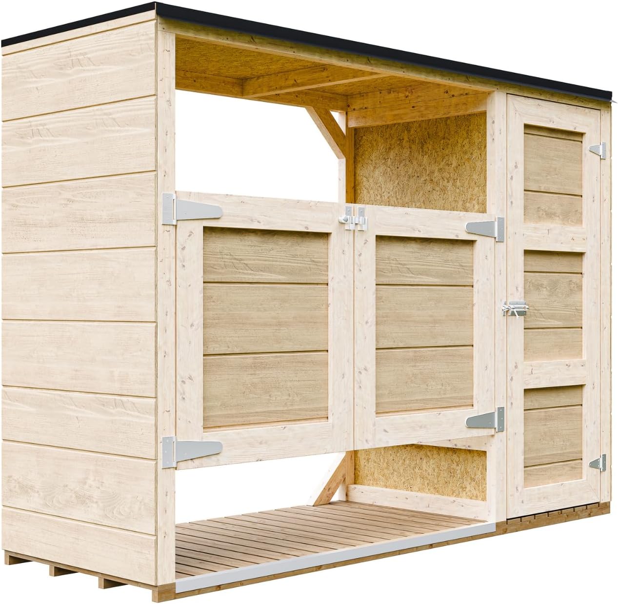 Abri de Jardin pour poubelles, Cache Poubelle extérieur 2x240L – Coffre de Rangement Exterieur, Armoire de Jardin, cabane de Jardin Exterieur – etezen M981A