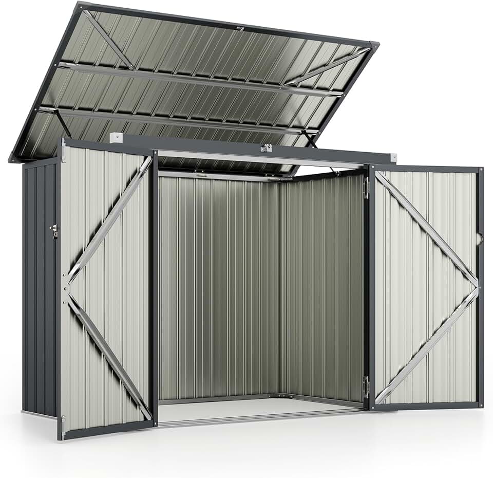 etezen - Abri de Jardin métal - 1,5 m² - 2 portes, toit ouvrant, verrouillable, étanche