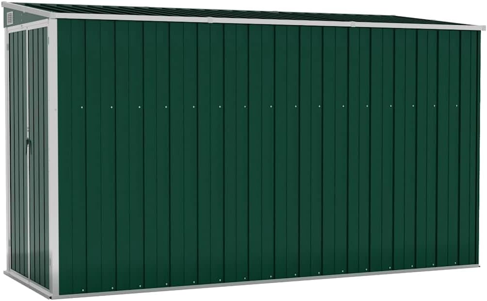 etezen Abri de Jardin Mural Vert 118x288x178 cm Acier galvanisé,Structures extérieures, Cabanes & abris de Jardin,316225