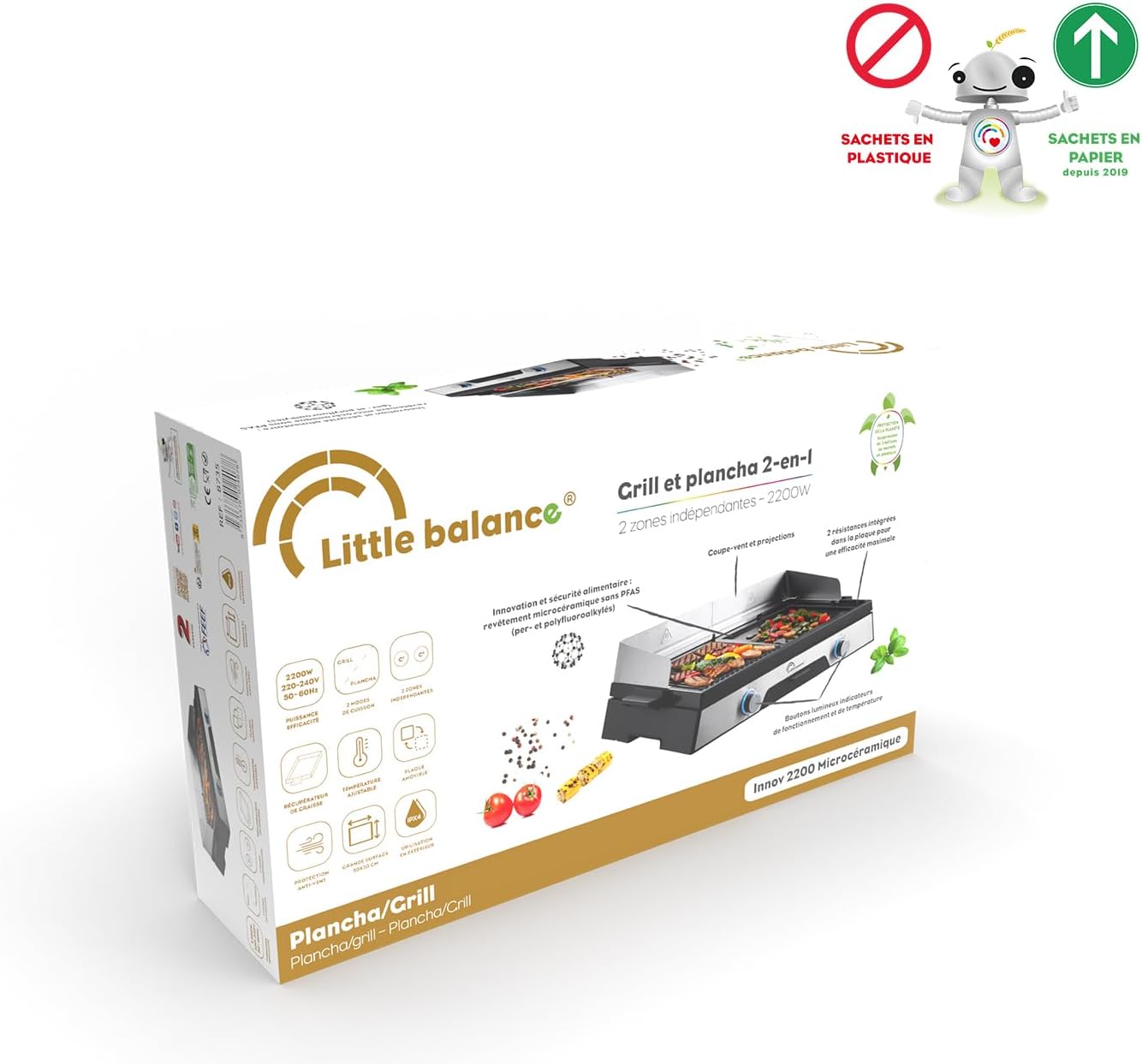 etezen - Innov 2200 - 40x22cm - plancha microcéramique sans PFAS 8735