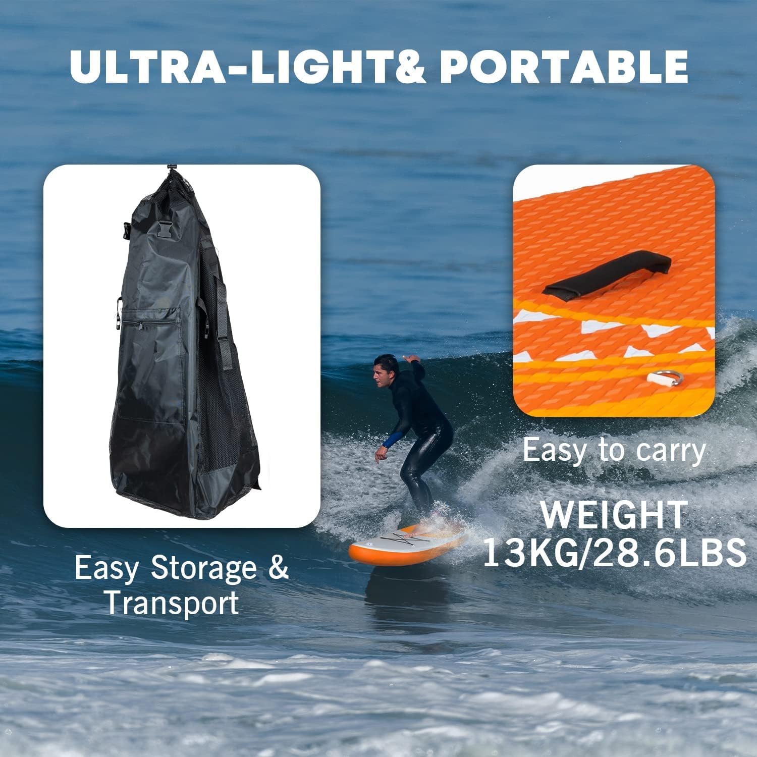 etezen - Paddle Gonflable Adulte - 320/335cm - 2 personnes, siège kayak, pagaie alu, support caméra, pompe, 150kg