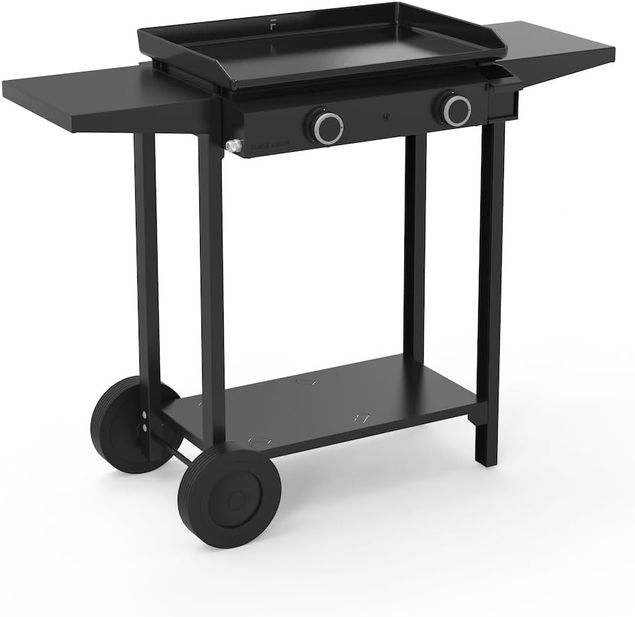 etezen – Plancha série 60 cm – fonte émaillée, 2 brûleurs puissants