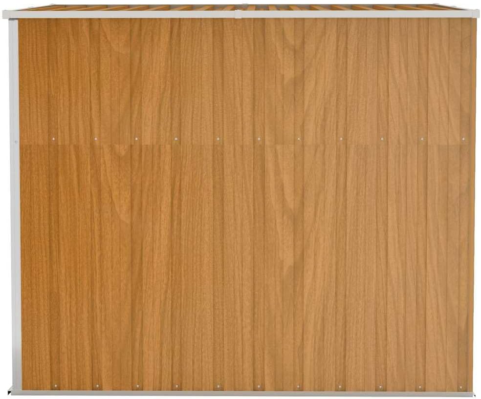 etezen Abri de Jardin Mural Marron 118x194x178 cm Acier galvanisé,Structures extérieures, Cabanes & abris de Jardin,316224